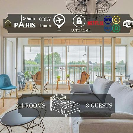Appart'Hotel Luminous Vue Seine- Paris 15Min Жувиси-сюр-Орж Екстериор снимка