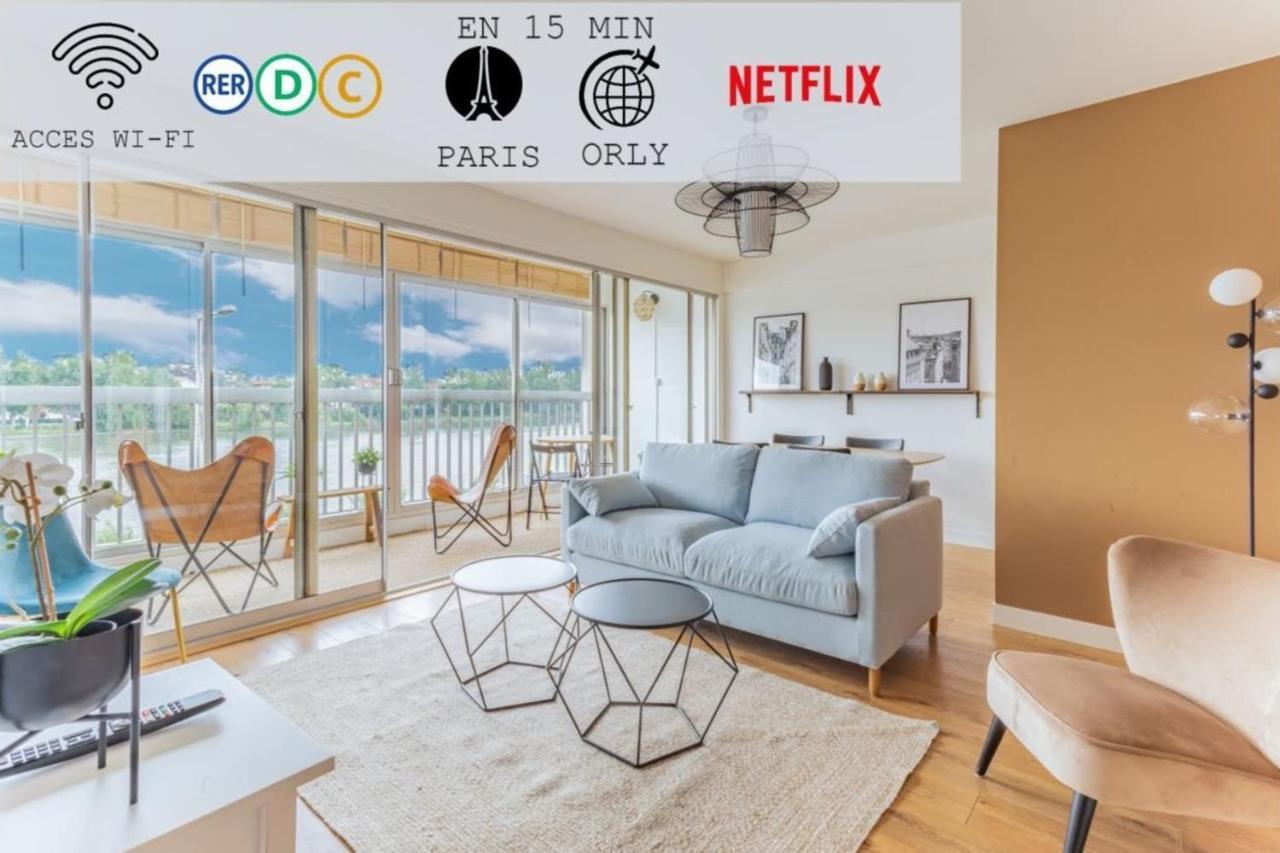 Appart'Hotel Luminous Vue Seine- Paris 15Min Жувиси-сюр-Орж Екстериор снимка