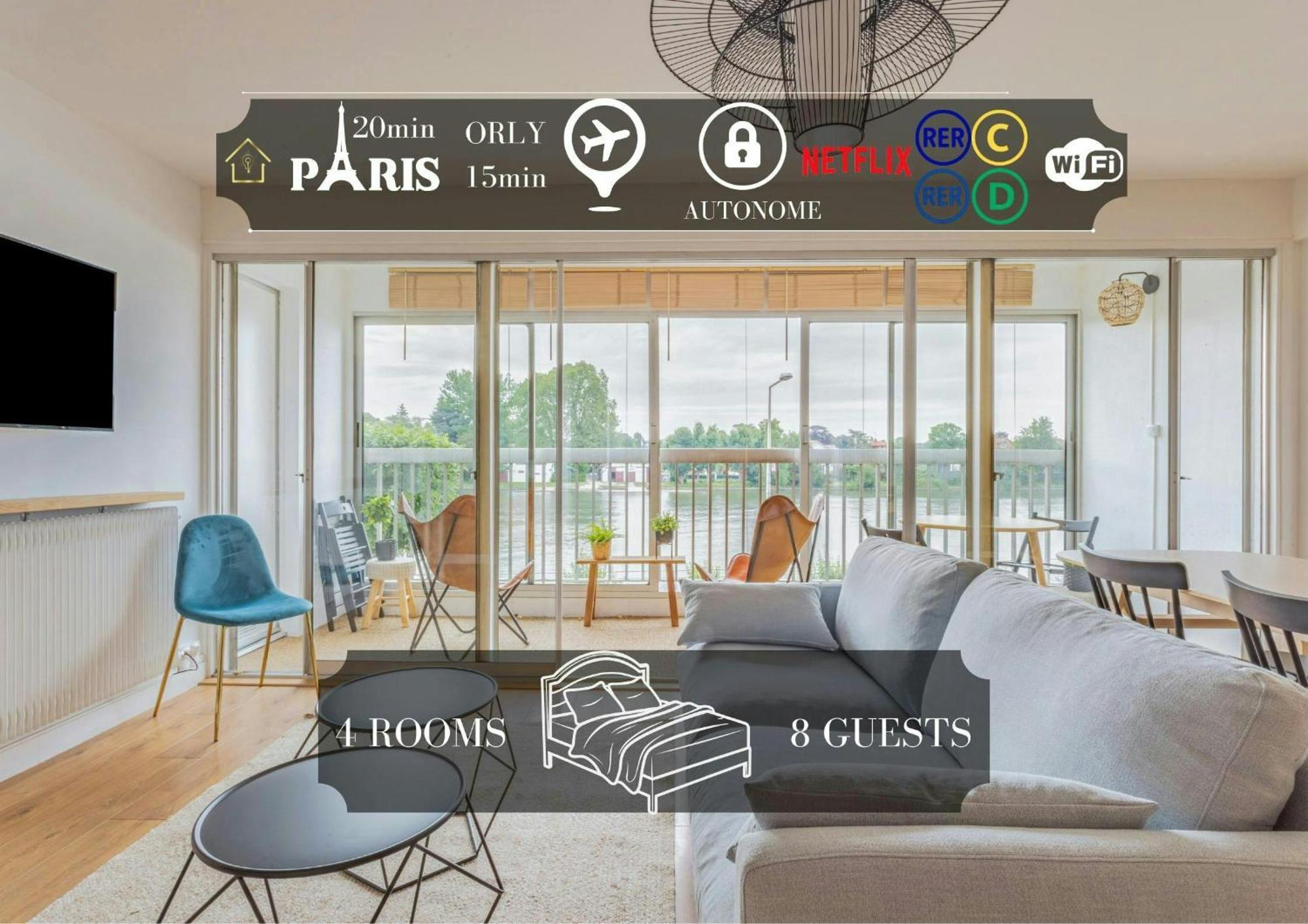 Appart'Hotel Luminous Vue Seine- Paris 15Min Жувиси-сюр-Орж Екстериор снимка